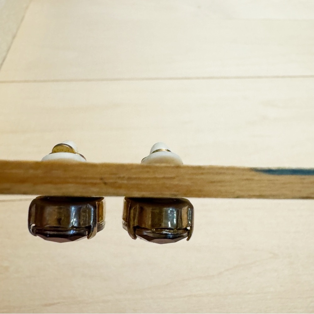 Stunning Vintage Large Root Beer Brown Rhinestones ClipOn Earrings Made in China - Picture 4 of 7